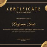 Black Gold Elegant Minimalist Certificate of Achievement